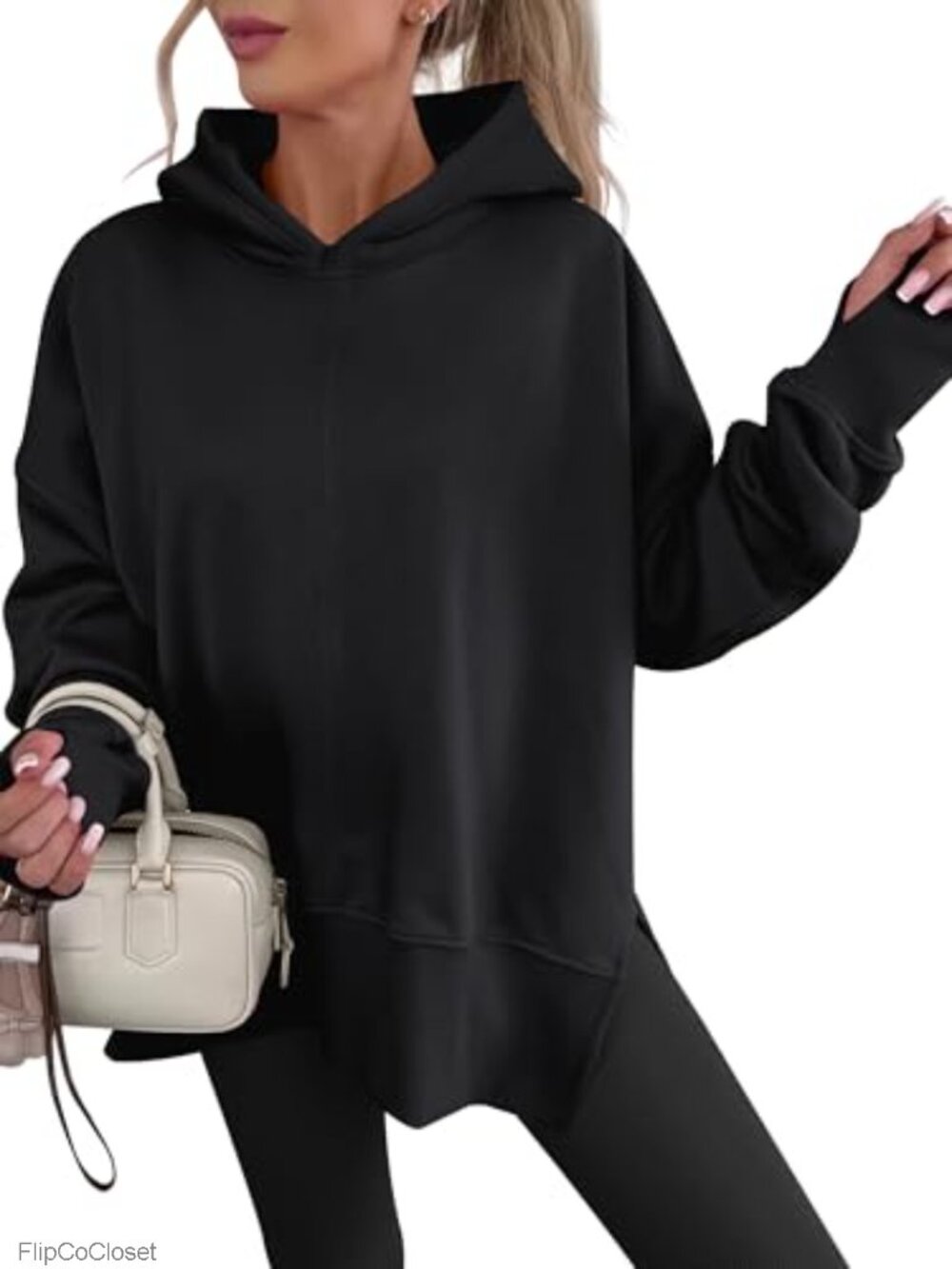 Oversized Pullover Hoodie Long Sleeve Sweatshirt with Thumbhole Cuffs